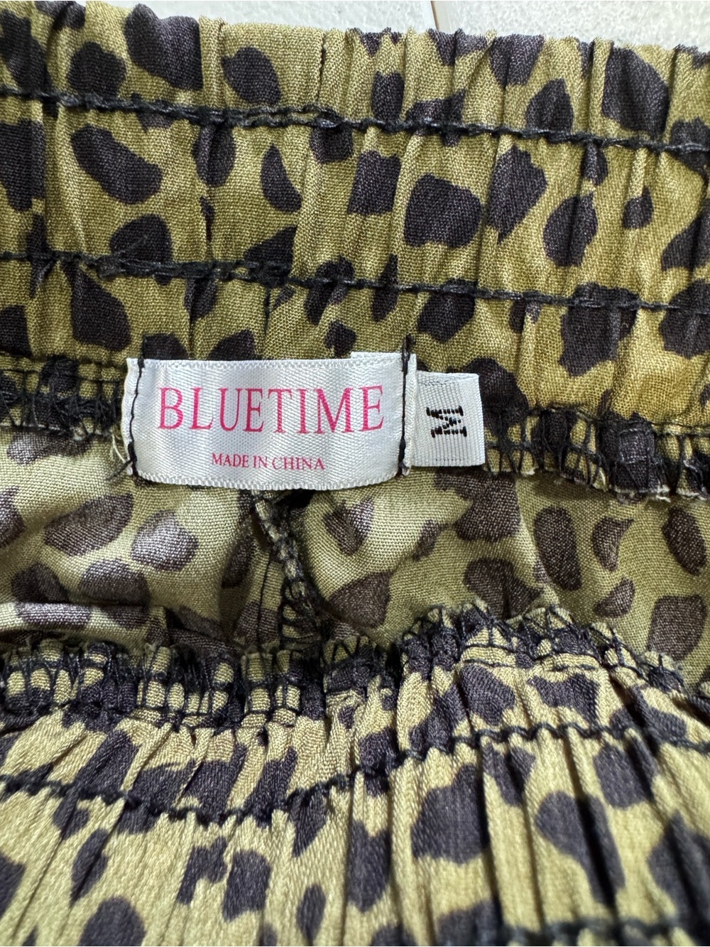 Bluetime Olive Green Leopard Print Maxi Skirt size M - Picture 7 of 10
